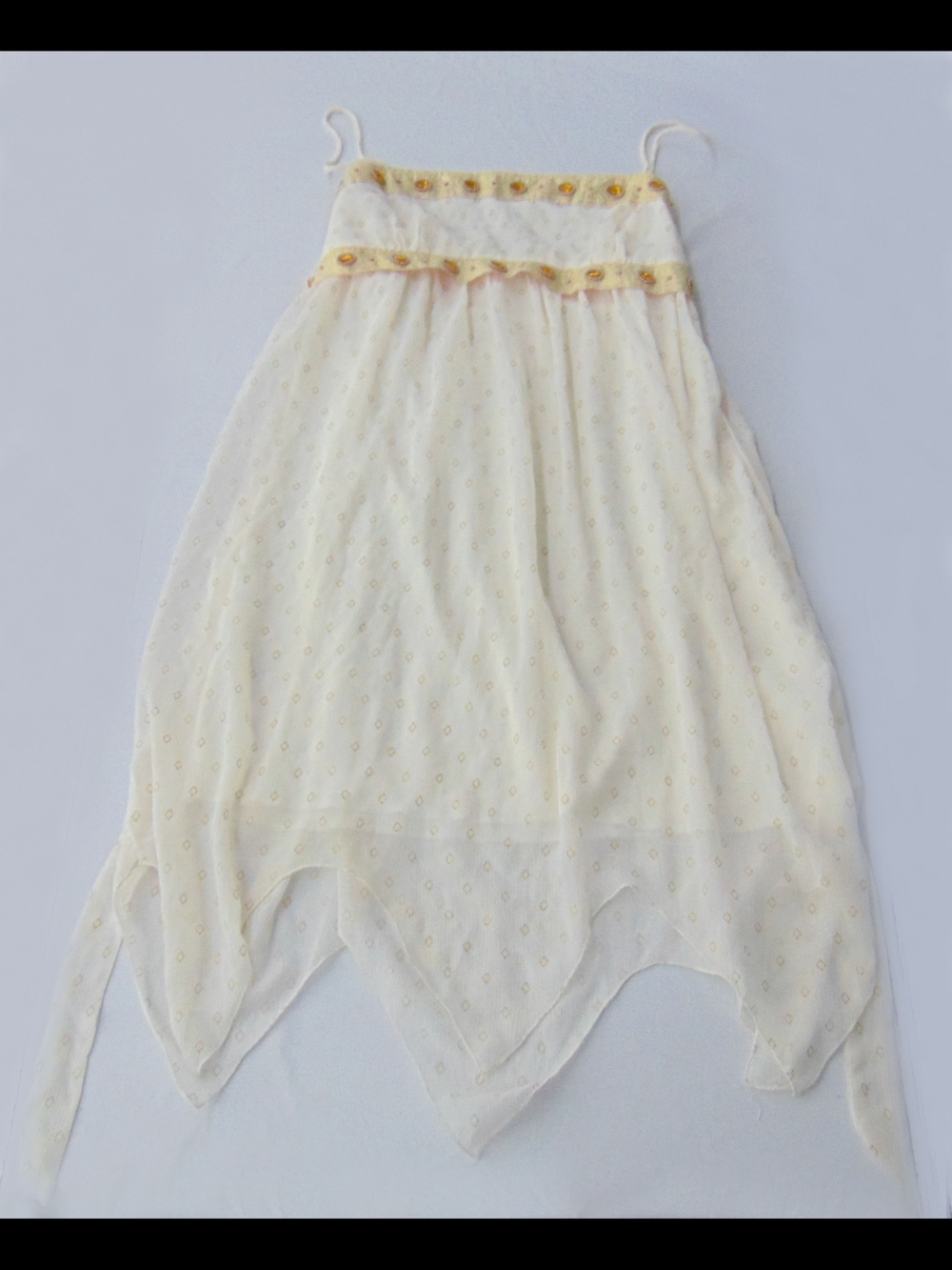 Papaya Ivory Handkerchief Hem Cami Tunic Top Size Large